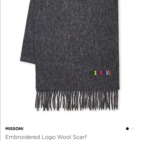 🎉HP🎉 🆕 MISSONI Embroidered logo wool scarf - Picture 6 of 7
